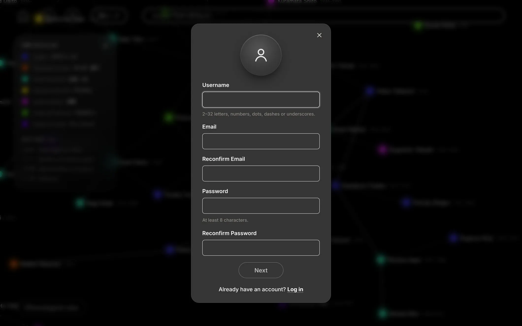 Design Tree, sign up