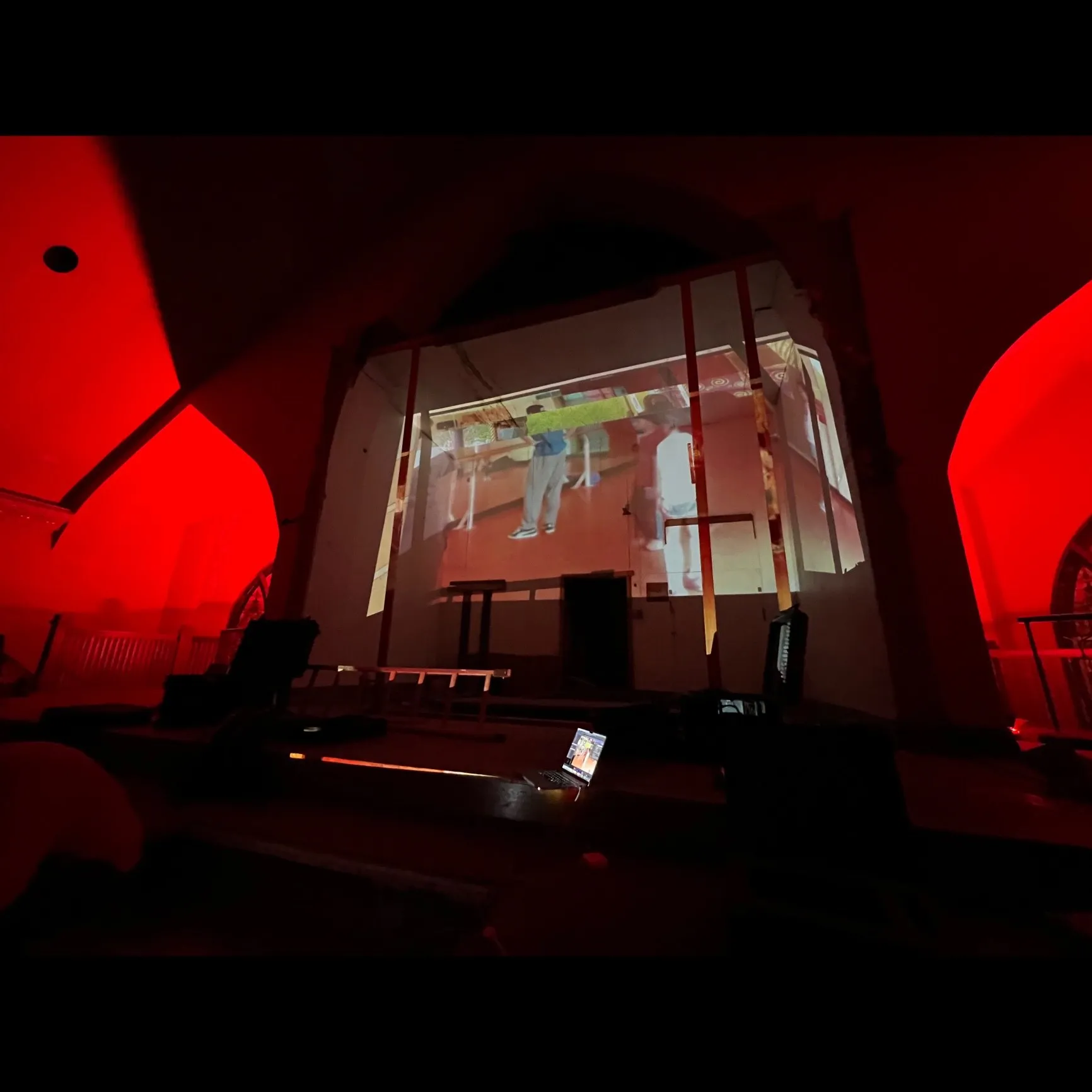Metempsychosis, projection inside the church