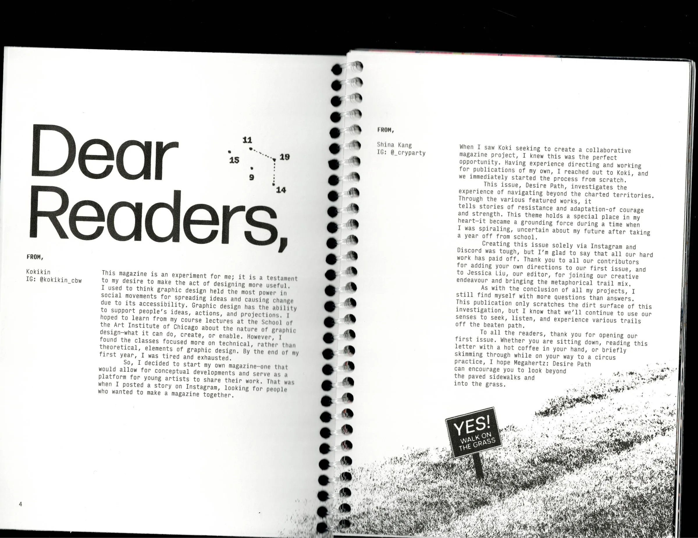 Opening letter, Dear Readers